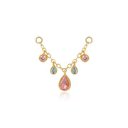 Zoticus Dewdrop Chain Attachment - Pink & Aquamarine - Sugar & Sea