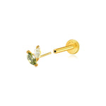 Titanium Akosua Mini Duo Petal Peridot Yellow Stud