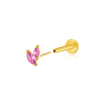 Titanium Akosua Mini Duo Petal Ruby Stud