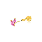 Titanium Akosua Mini Duo Petal Ruby Stud