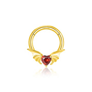 Titanium Uriel Red Garnet Angel Heart Clicker