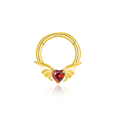 Titanium Uriel Red Garnet Angel Heart Clicker