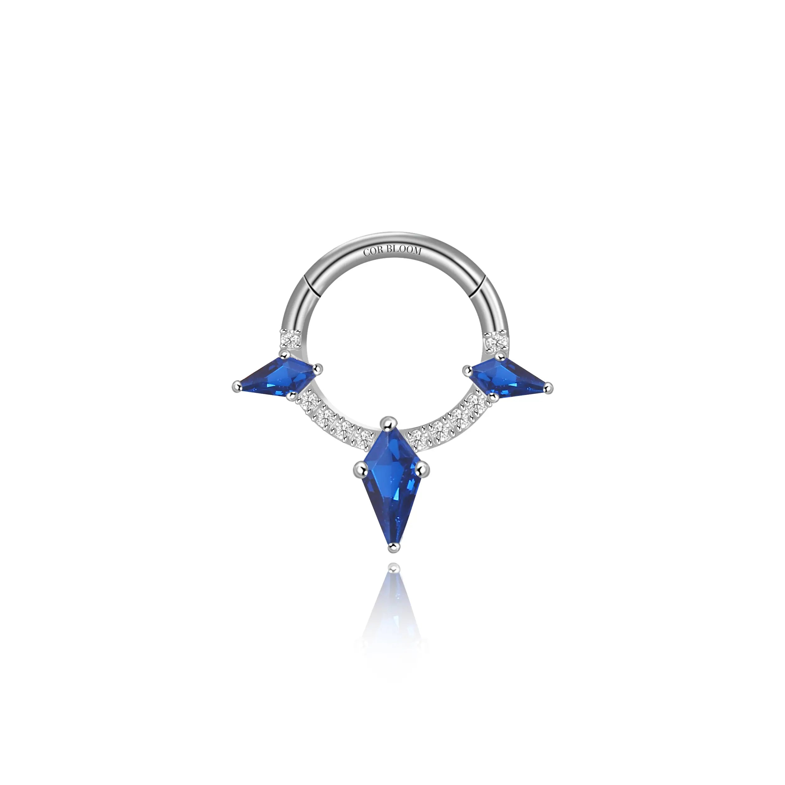 Titanium Jace Blue Sapphire Kite Gem Clicker