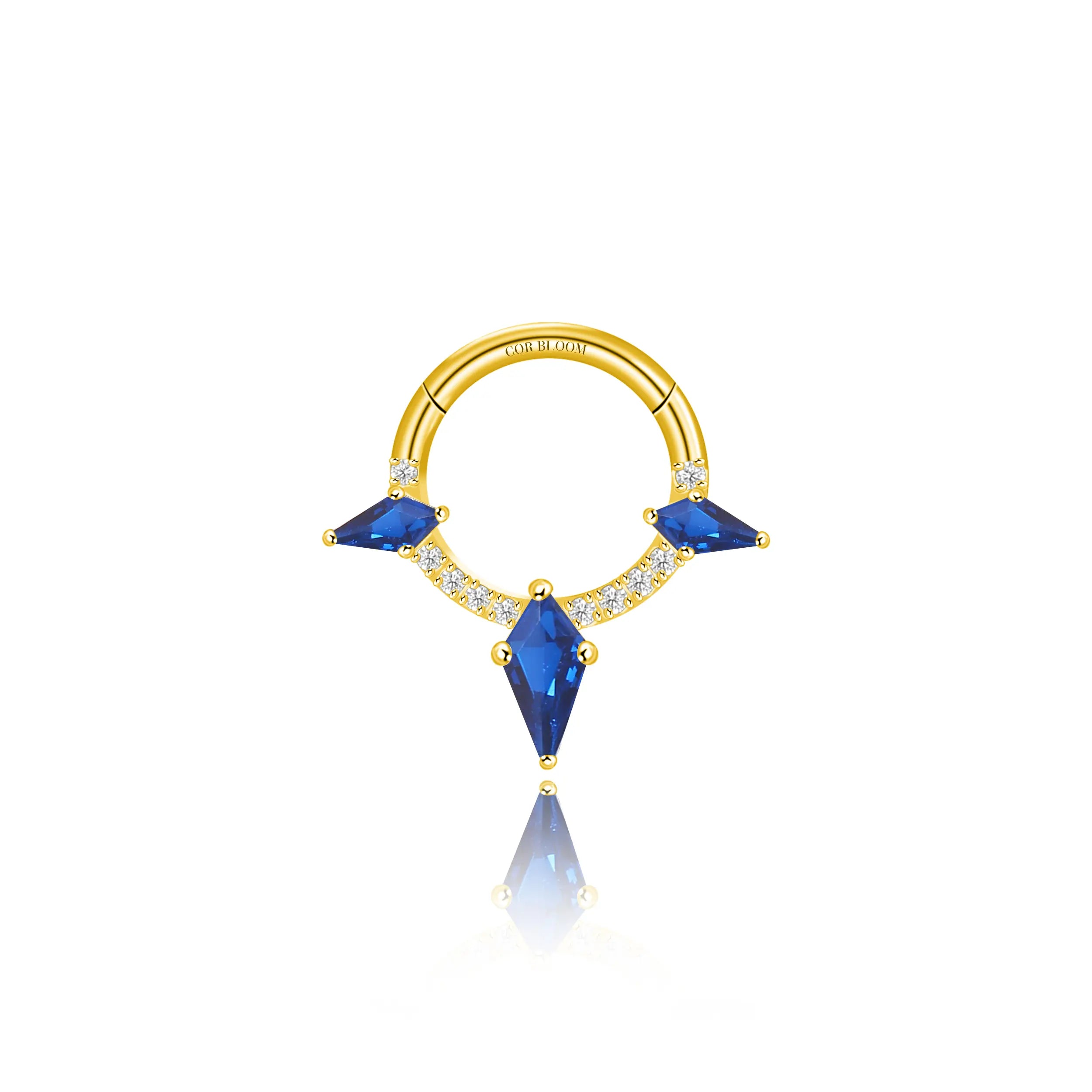 Titanium Jace Blue Sapphire Kite Gem Clicker