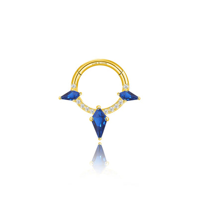 Titanium Jace Blue Sapphire Kite Gem Clicker