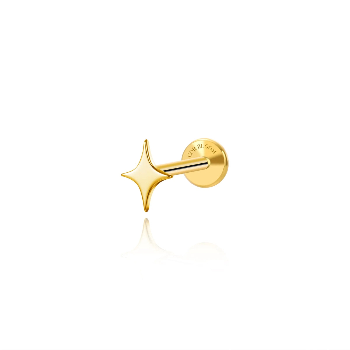 Titanium Solid Astra Star Flat Back Stud