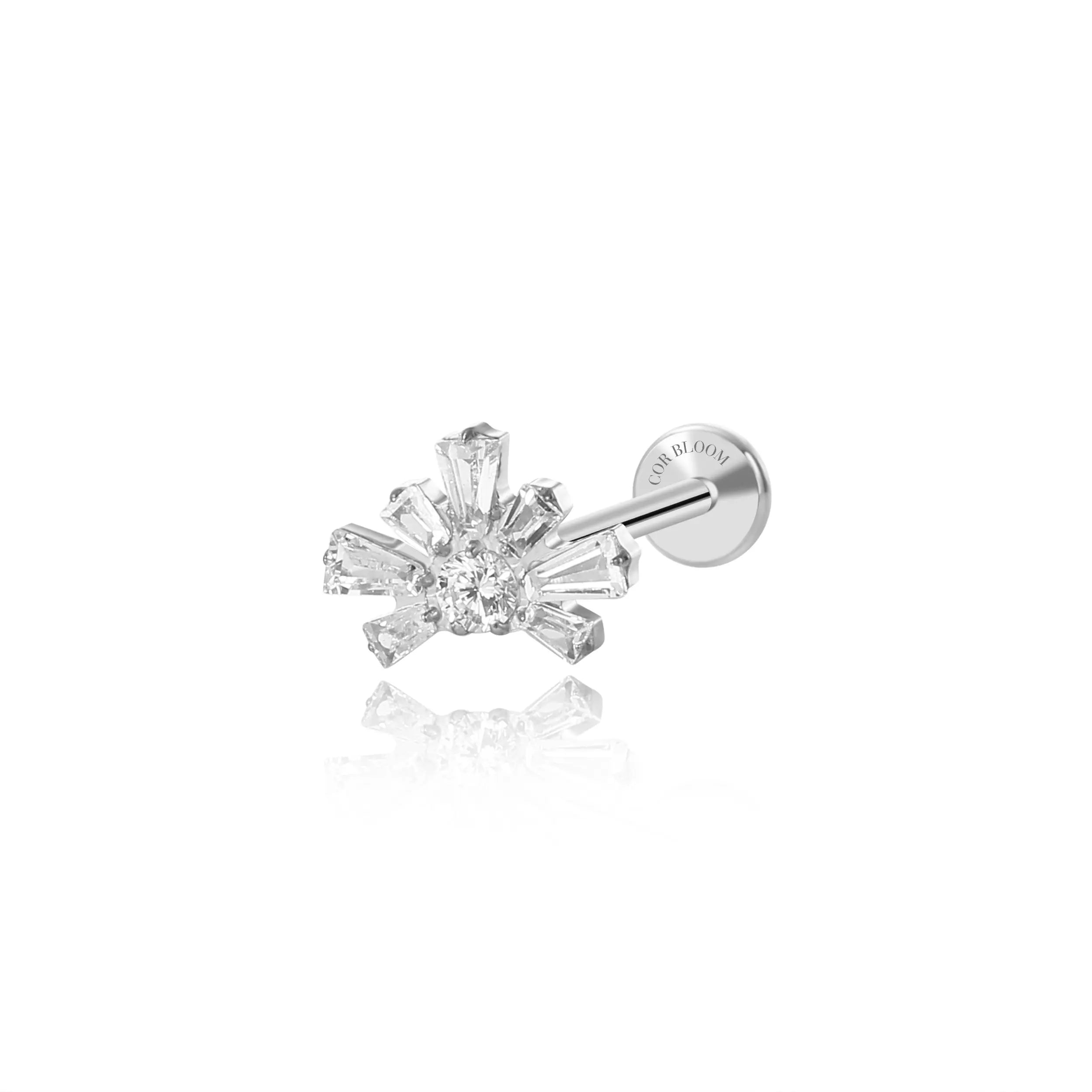 Titanium Lorelei Diamond Crown Flat Back Stud