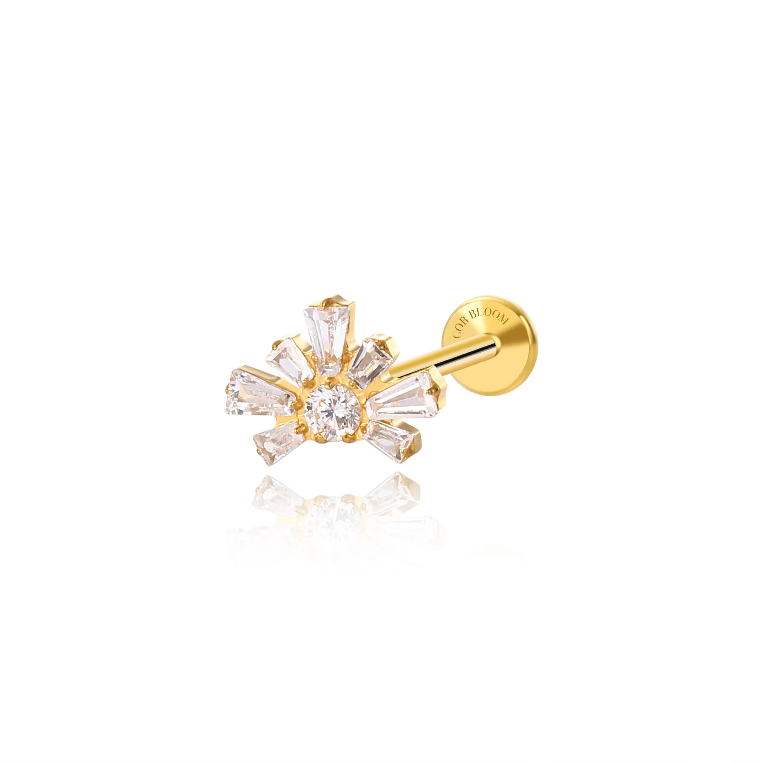 Titanium Lorelei Diamond Crown Flat Back Stud
