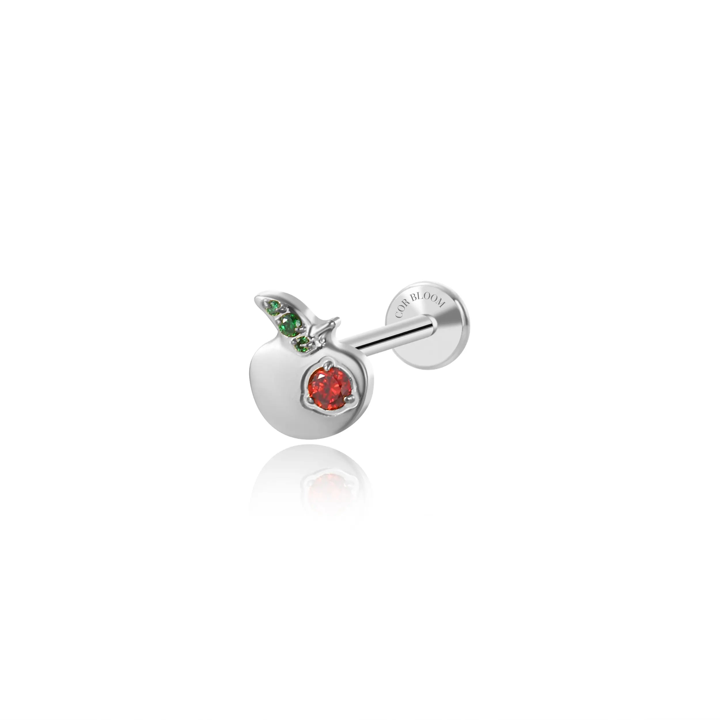 Titanium Dainty Apple Flat Back Stud