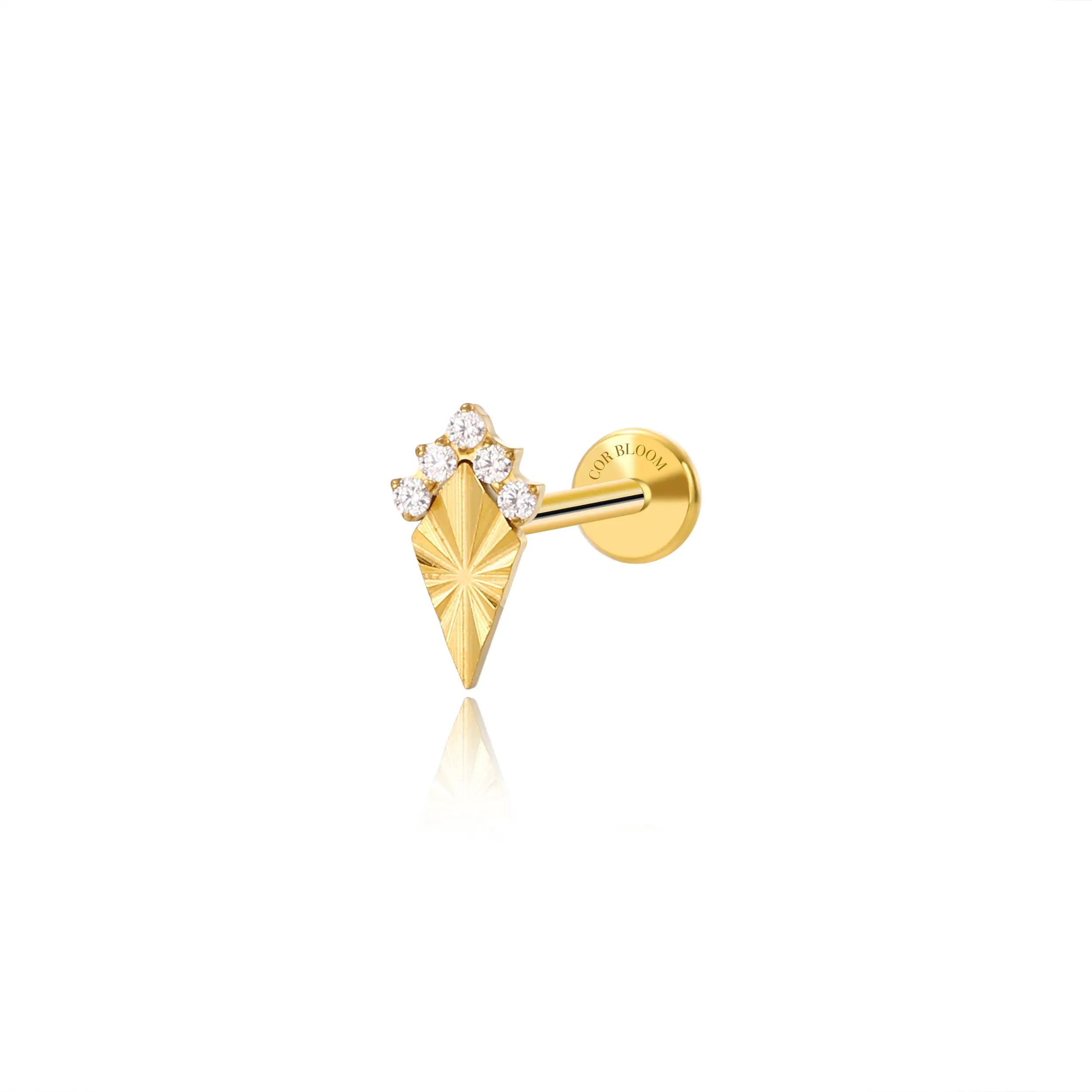 Titanium Aniyah Kite Flat Back Stud