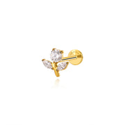 Titanium Gracelyn Crystal Spring Flower Flat Back Stud