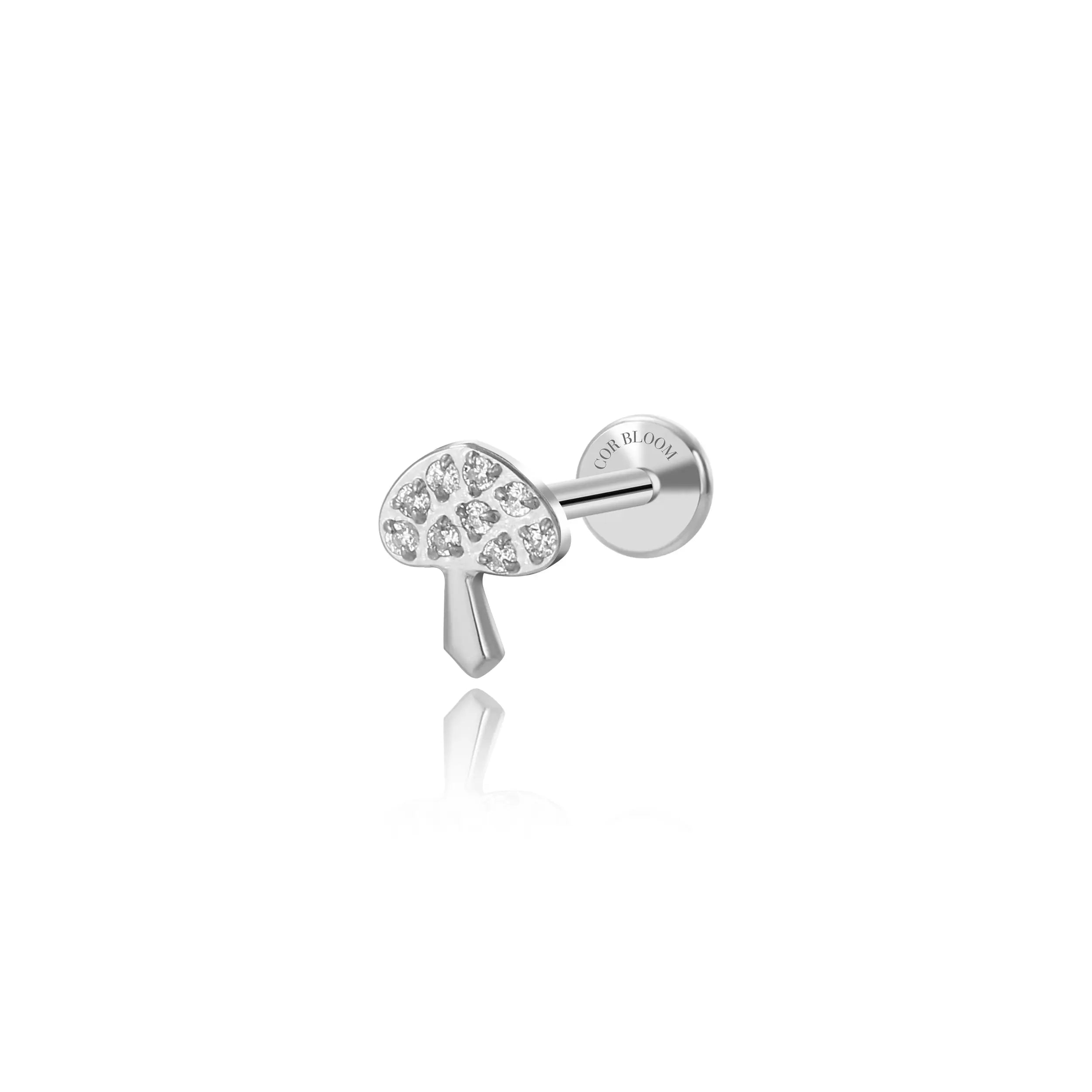 Titanium Amina Diamond Mushroom Flat Back Stud