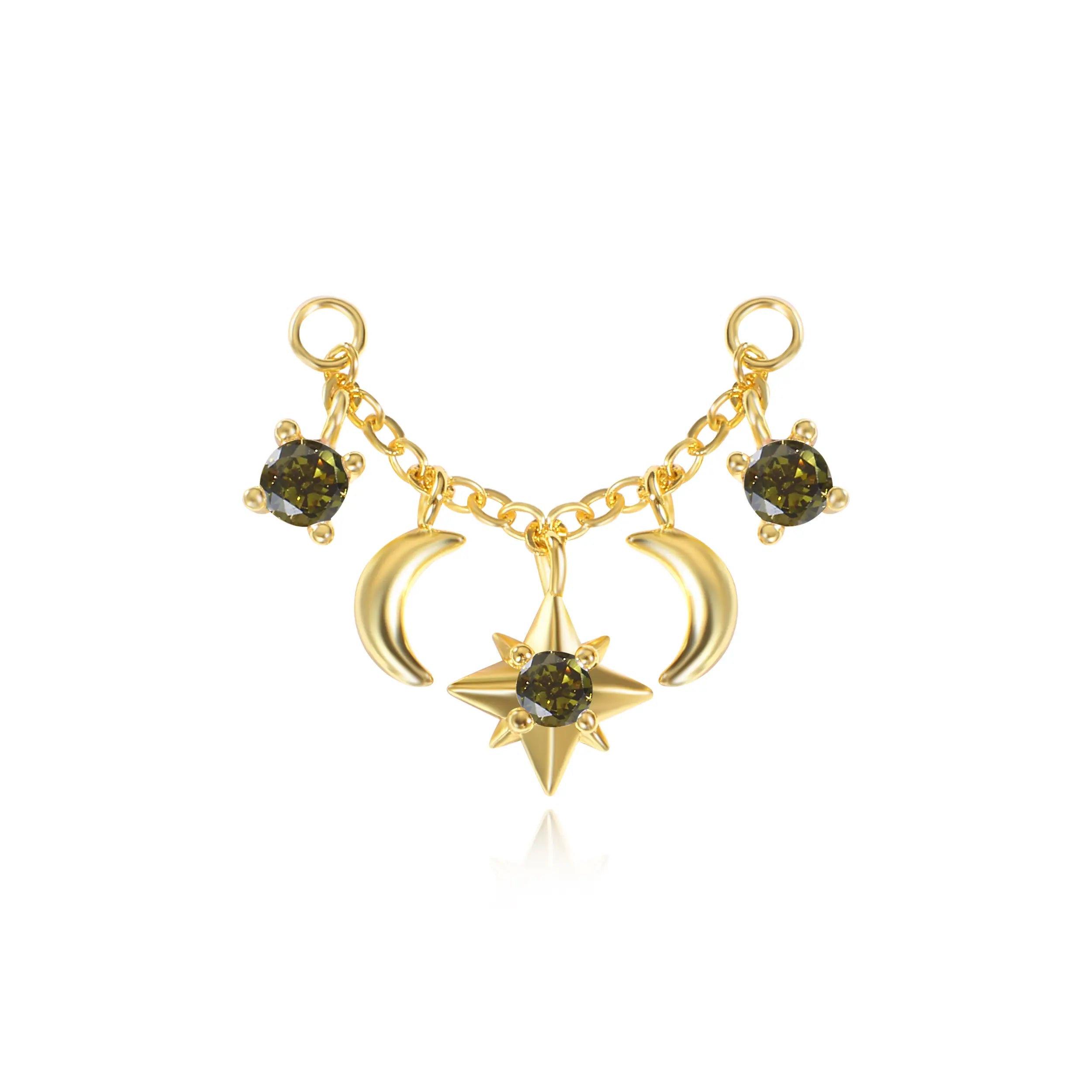 Iyla Peridot Guiding Star & Crescent Moon Chain Attachment
