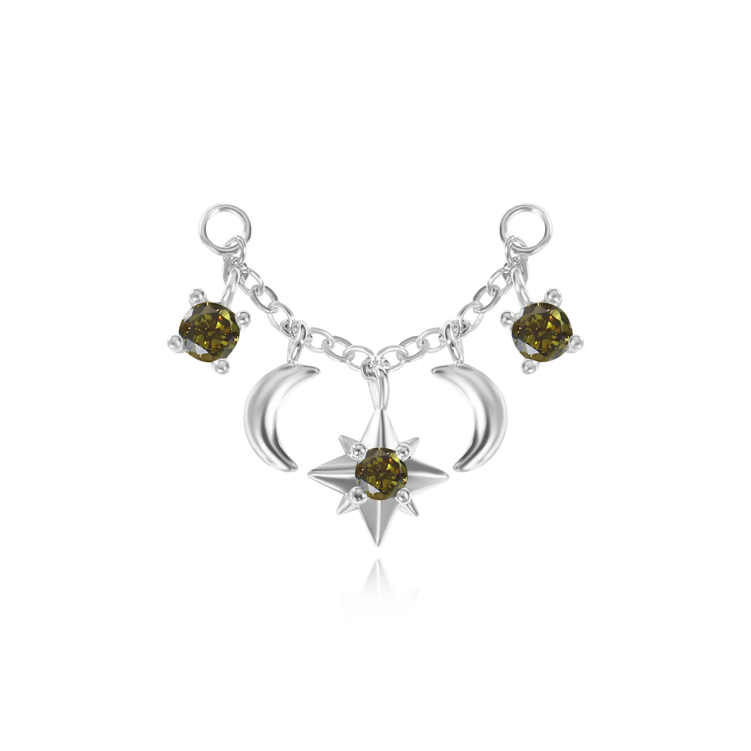 Iyla Peridot Guiding Star & Crescent Moon Chain Attachment