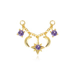 Iyla Amethyst Guiding Star & Crescent Moon Chain Attachment