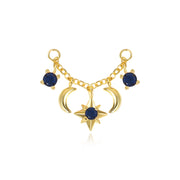 Iyla Blue Sapphire Guiding Star & Crescent Moon Chain Attachment