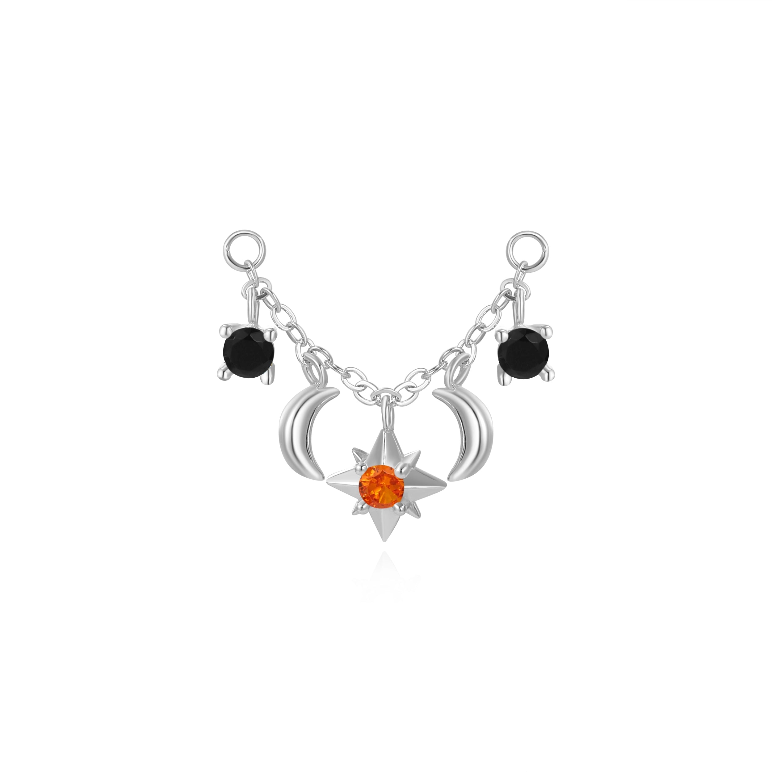 Iyla Guiding Star & Crescent Moon Chain - Midnight & Fire