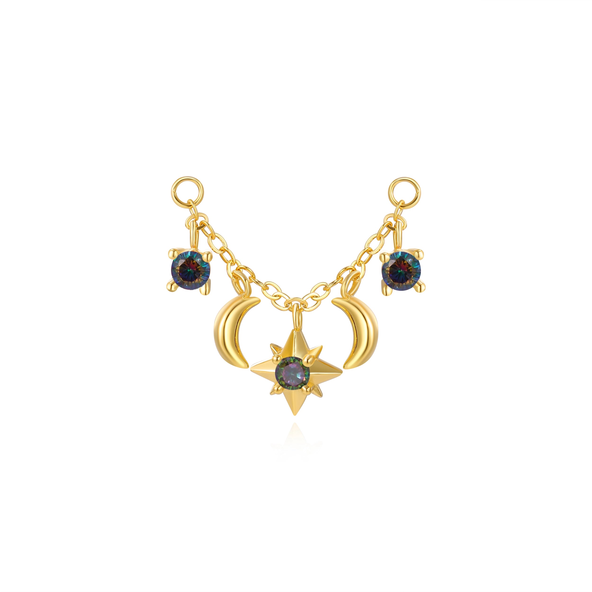 Iyla Guiding Star & Crescent Moon Chain - Dark Gem