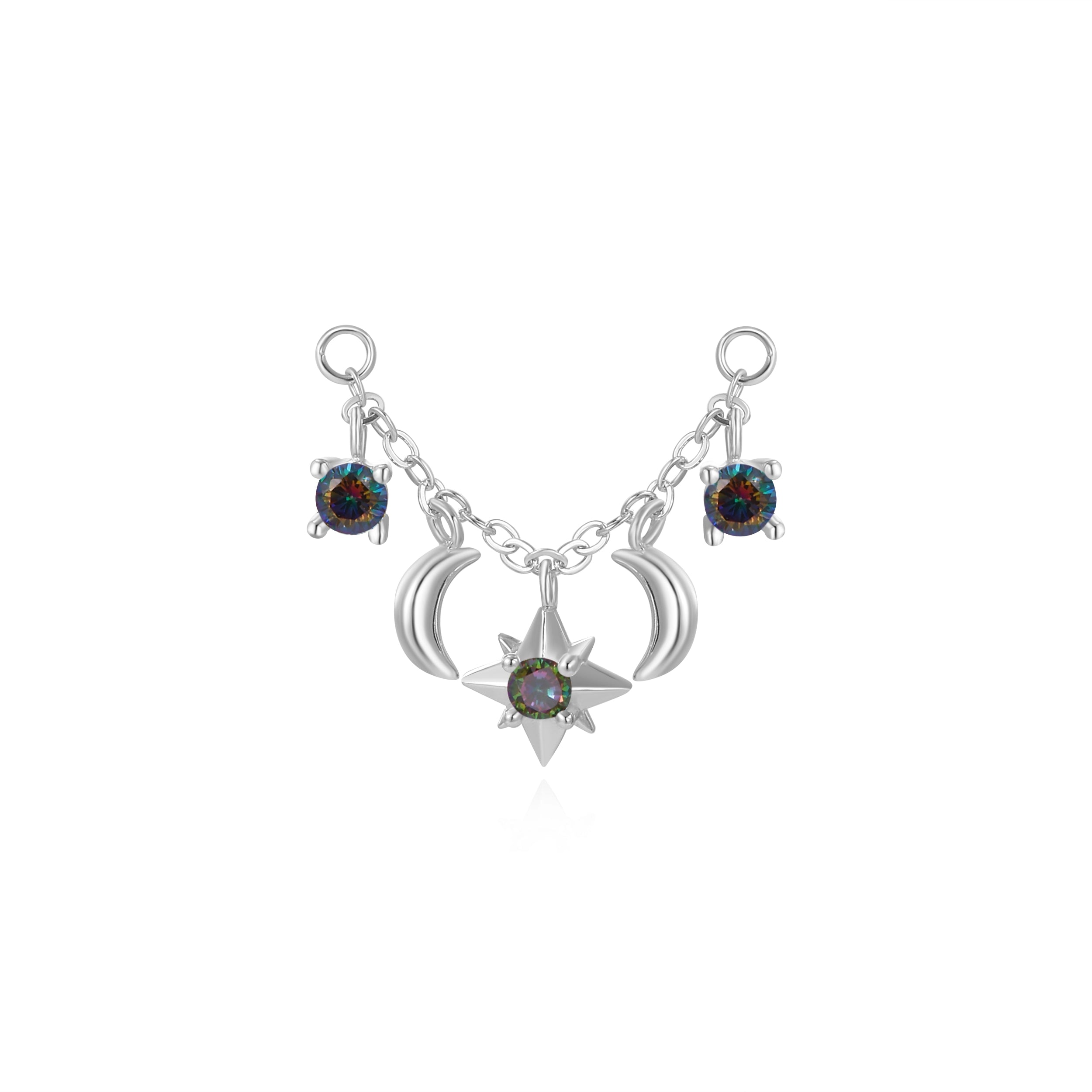 Iyla Guiding Star & Crescent Moon Chain - Dark Gem