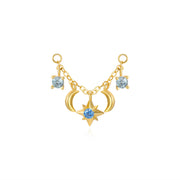 Iyla Guiding Star & Crescent Moon Chain - Aquamarine