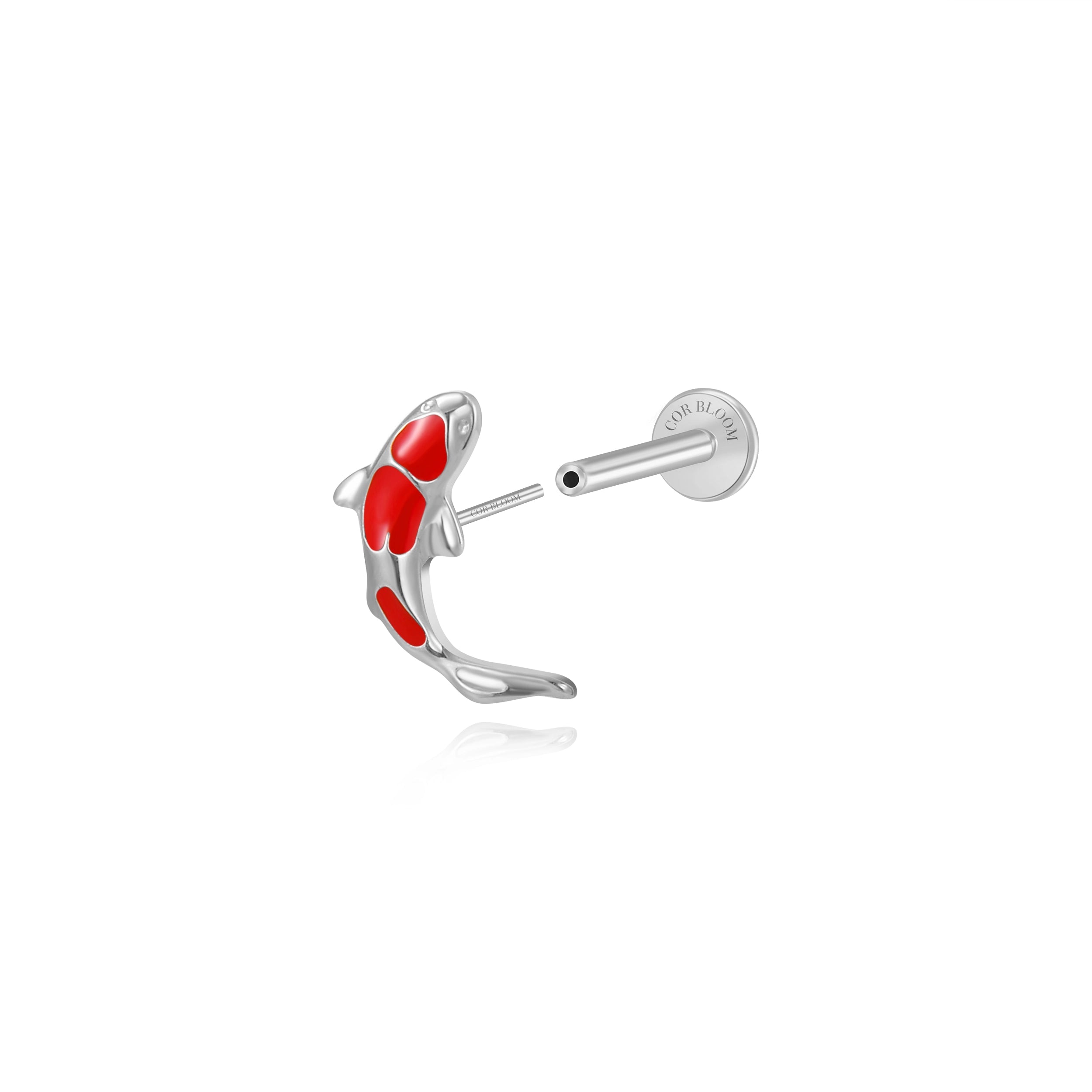 Titanium Lucky Carp Stud