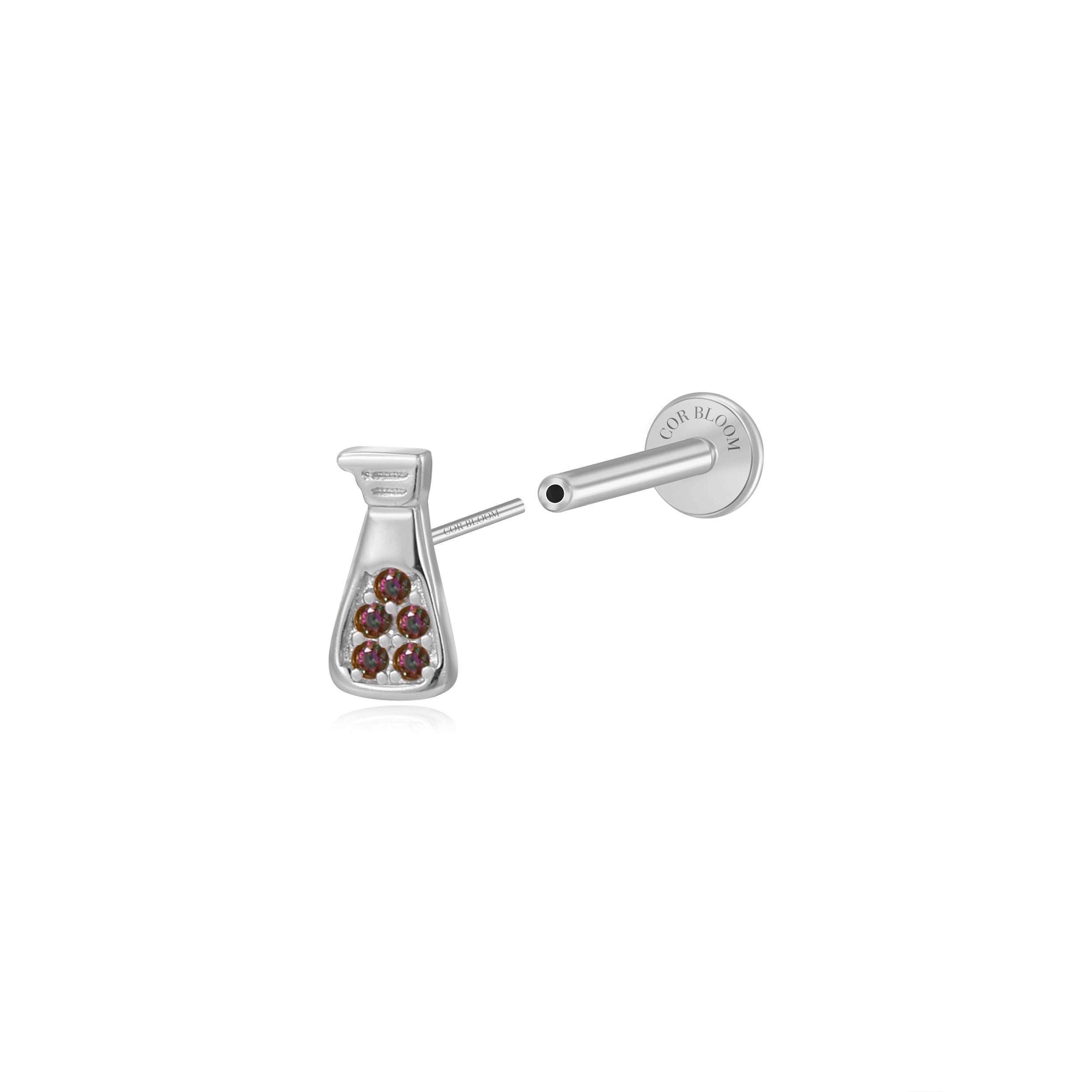 Soy Sauce Bottle Flat Back Stud - Dark Gems