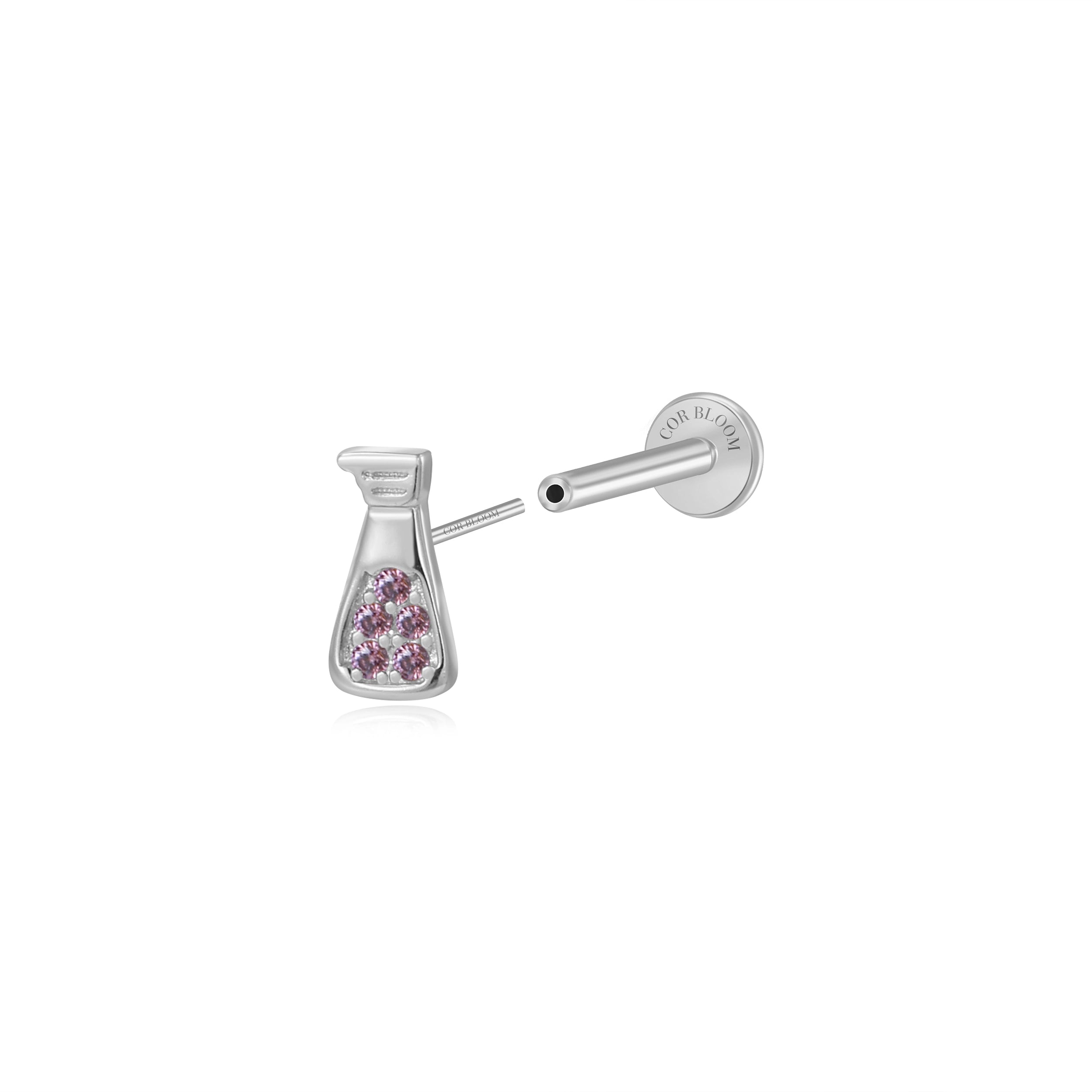 Magical Sauce Bottle Flat Back Stud - Amethyst