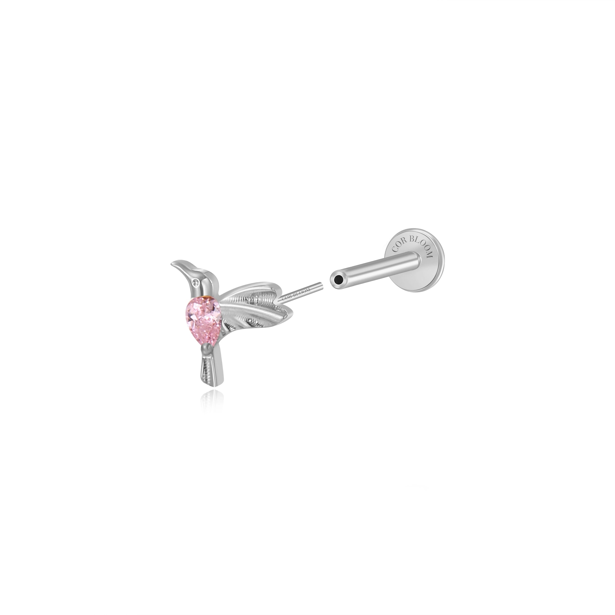 Titanium Pink Frida Bird Stud