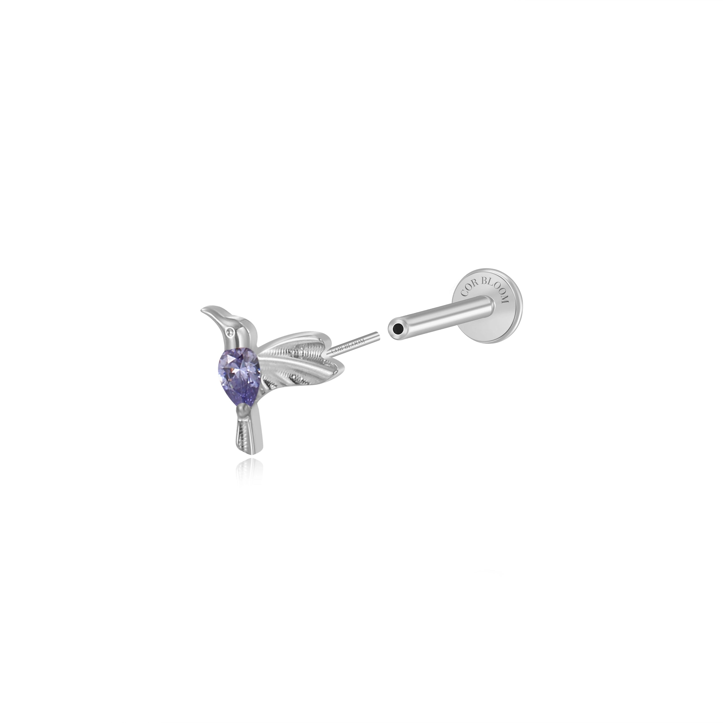 Titanium Tanzanite Frida Bird Stud