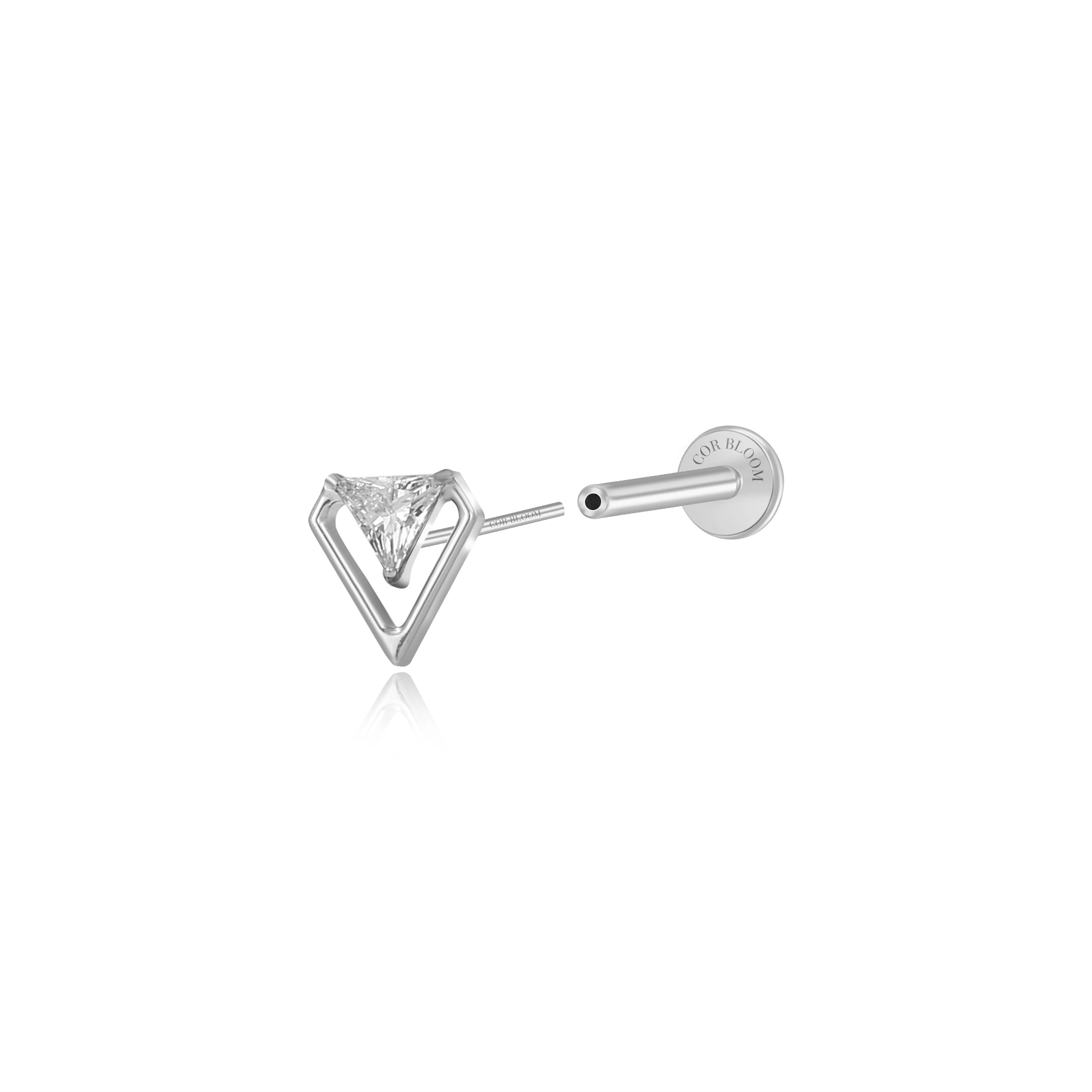 Titanium Ismene Geometric Triangle Stud - Diamond