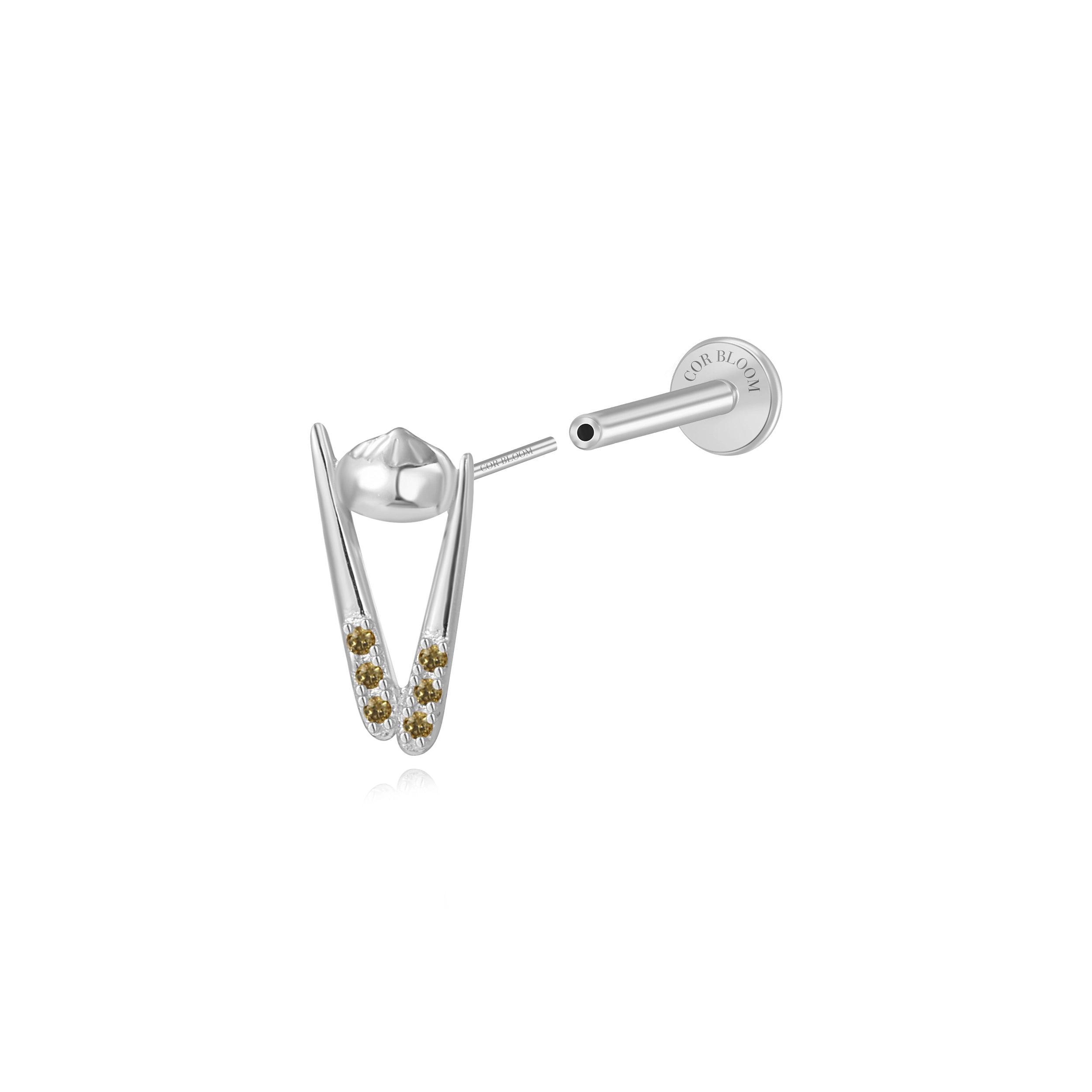 Chopsticks & Vegan Xiao Long Bao Stud - Peridot