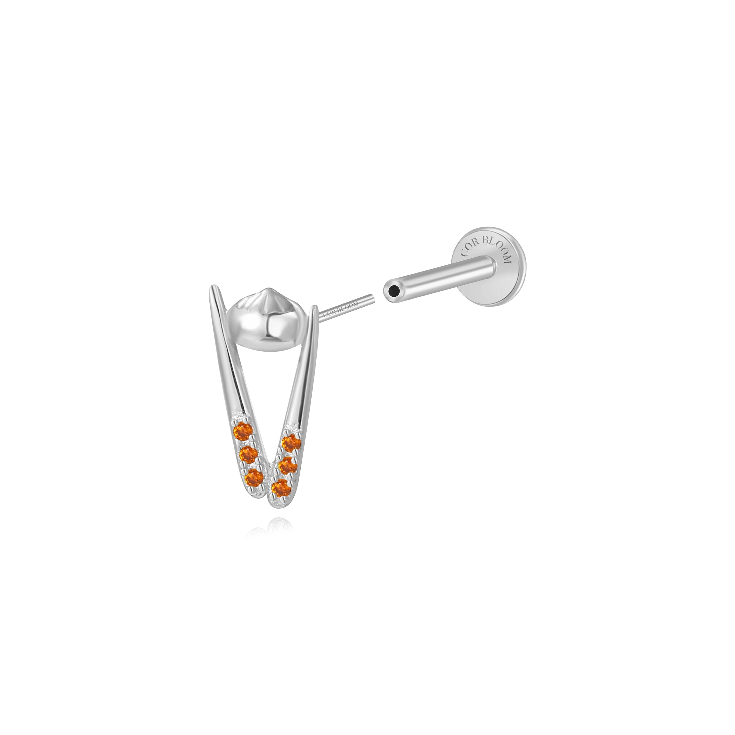Chopsticks & Spicy Xiao Long Bao Stud - Red Garnet