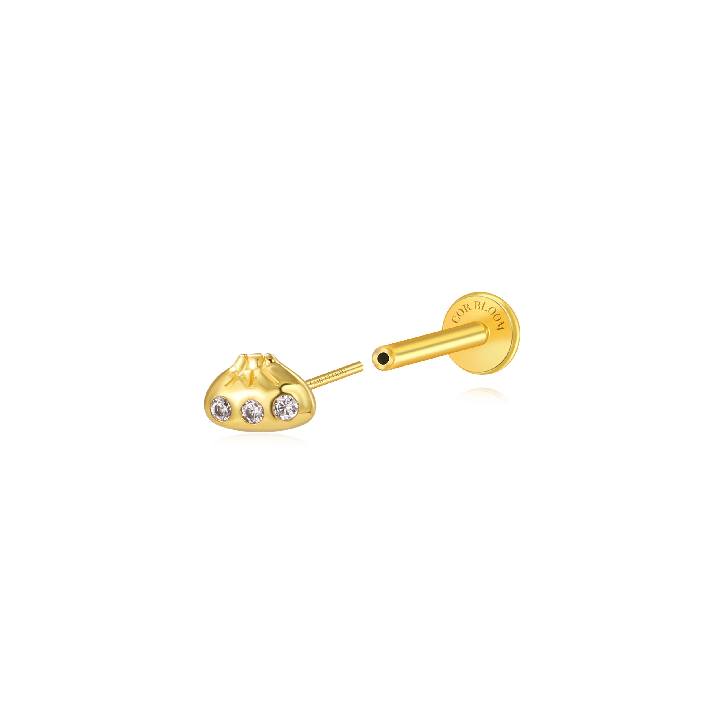 Xiao Long Bao Flat Back Stud - White Crystal