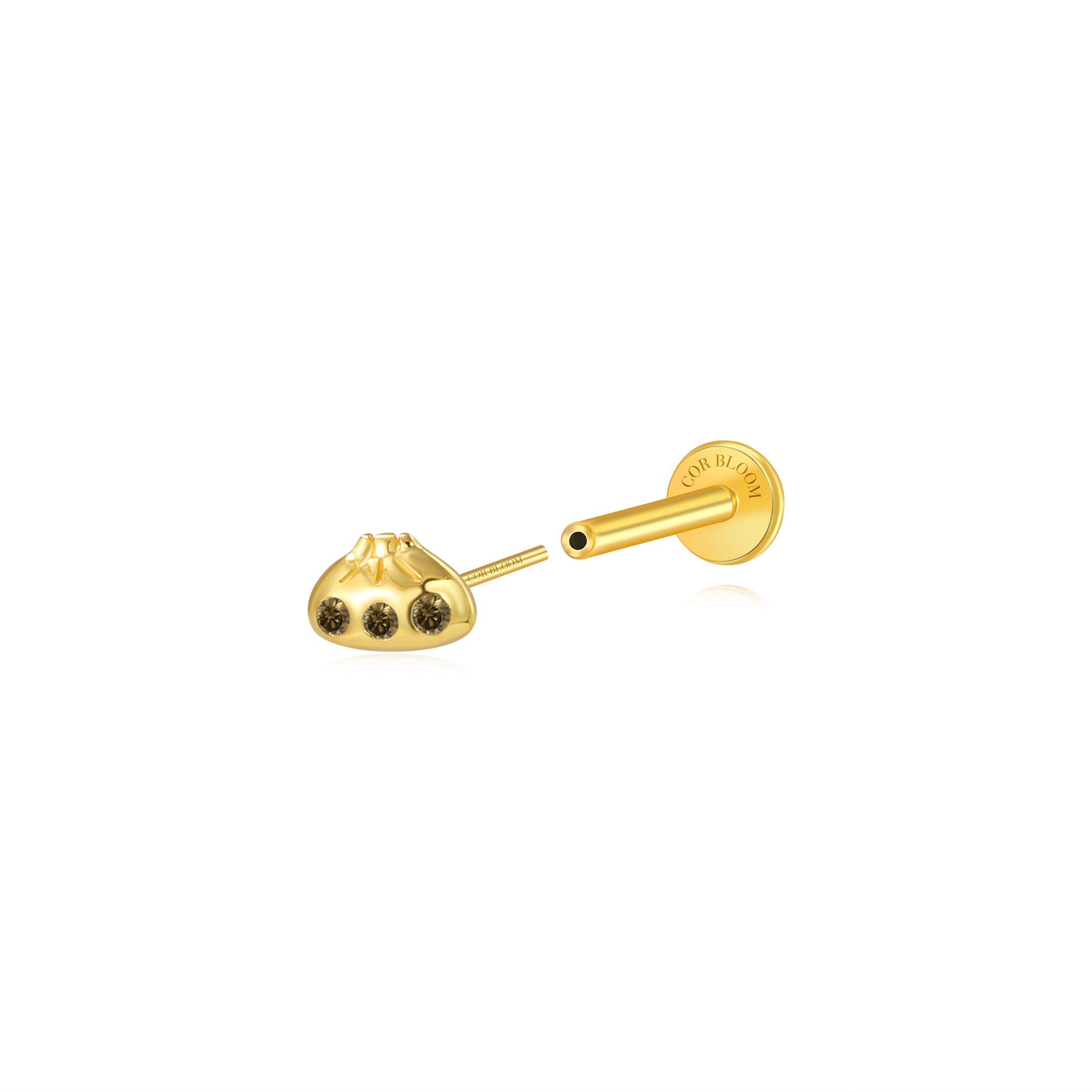 Vegan Xiao Long Bao Stud - Peridot