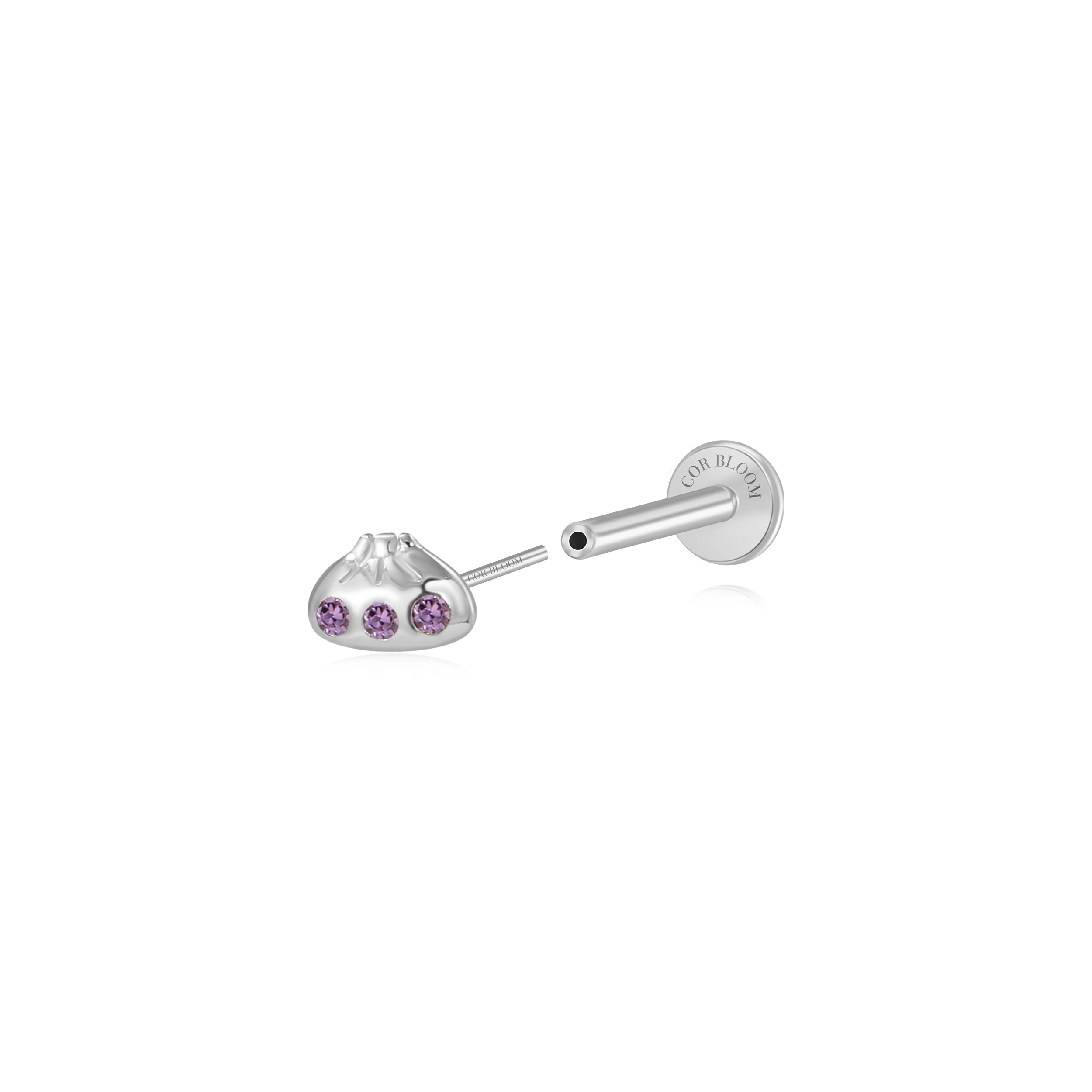 Xiao Long Bao Stud - Purple Sweet Potato - Amethyst