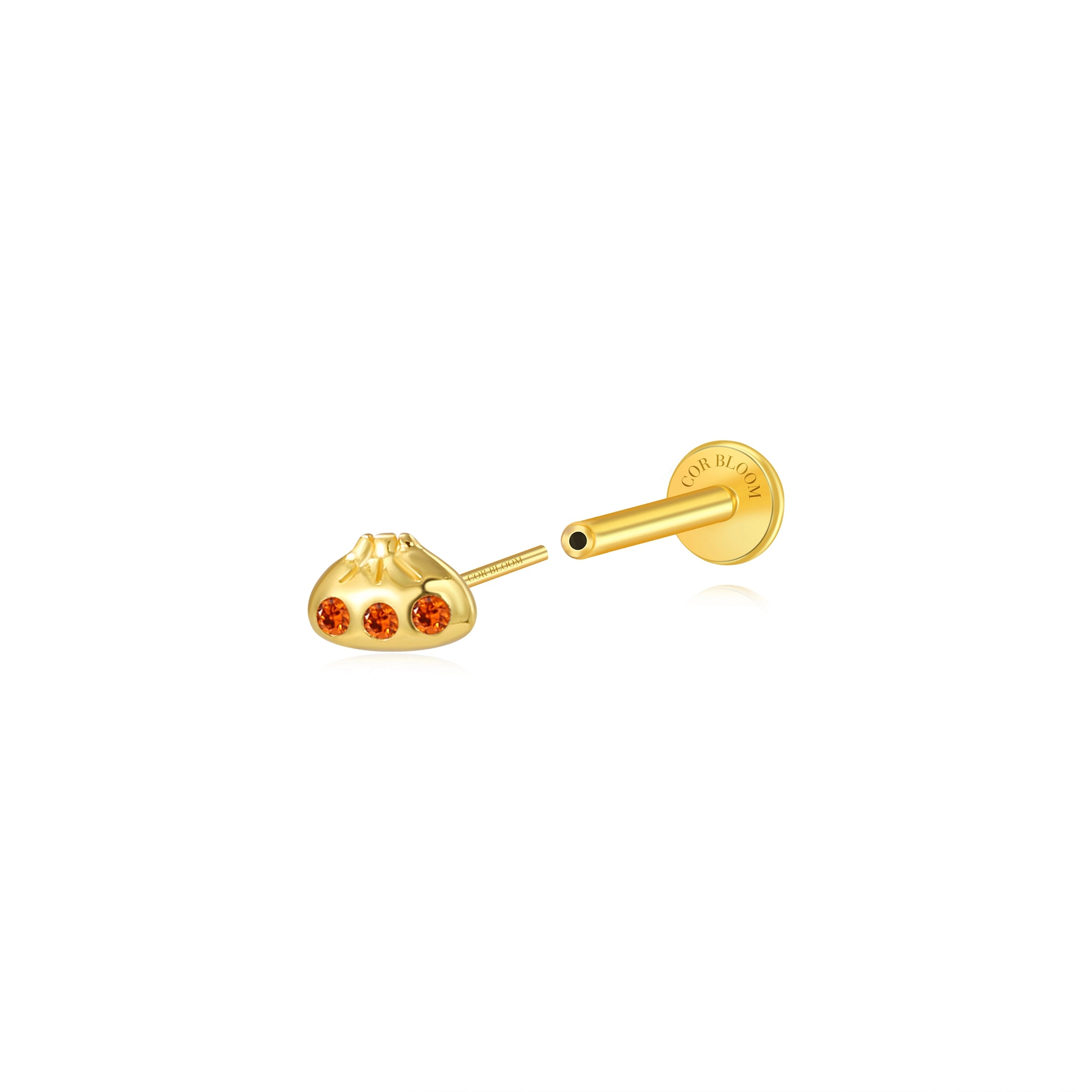 Spicy Xiao Long Bao Stud - Red Garnet