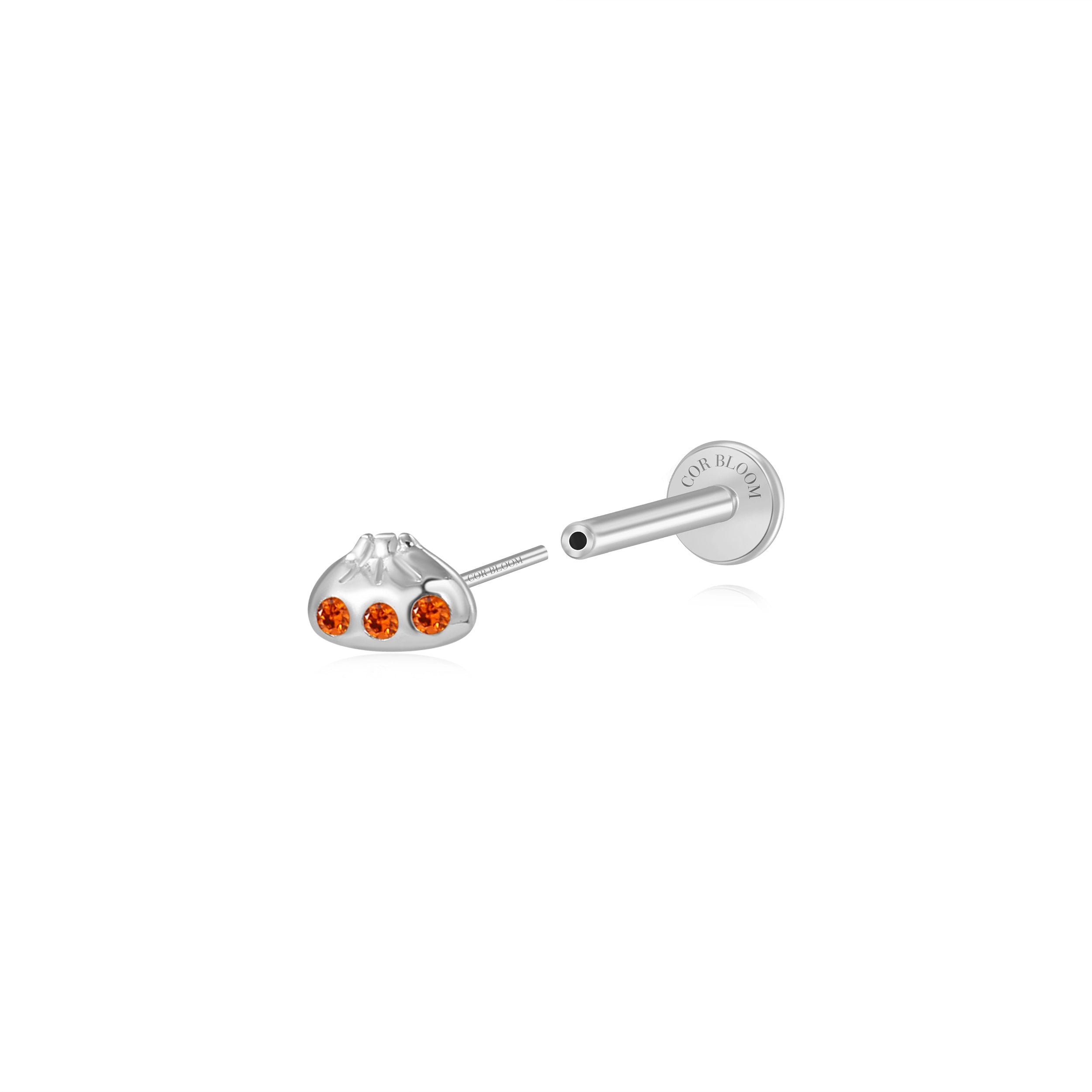 Spicy Xiao Long Bao Stud - Red Garnet