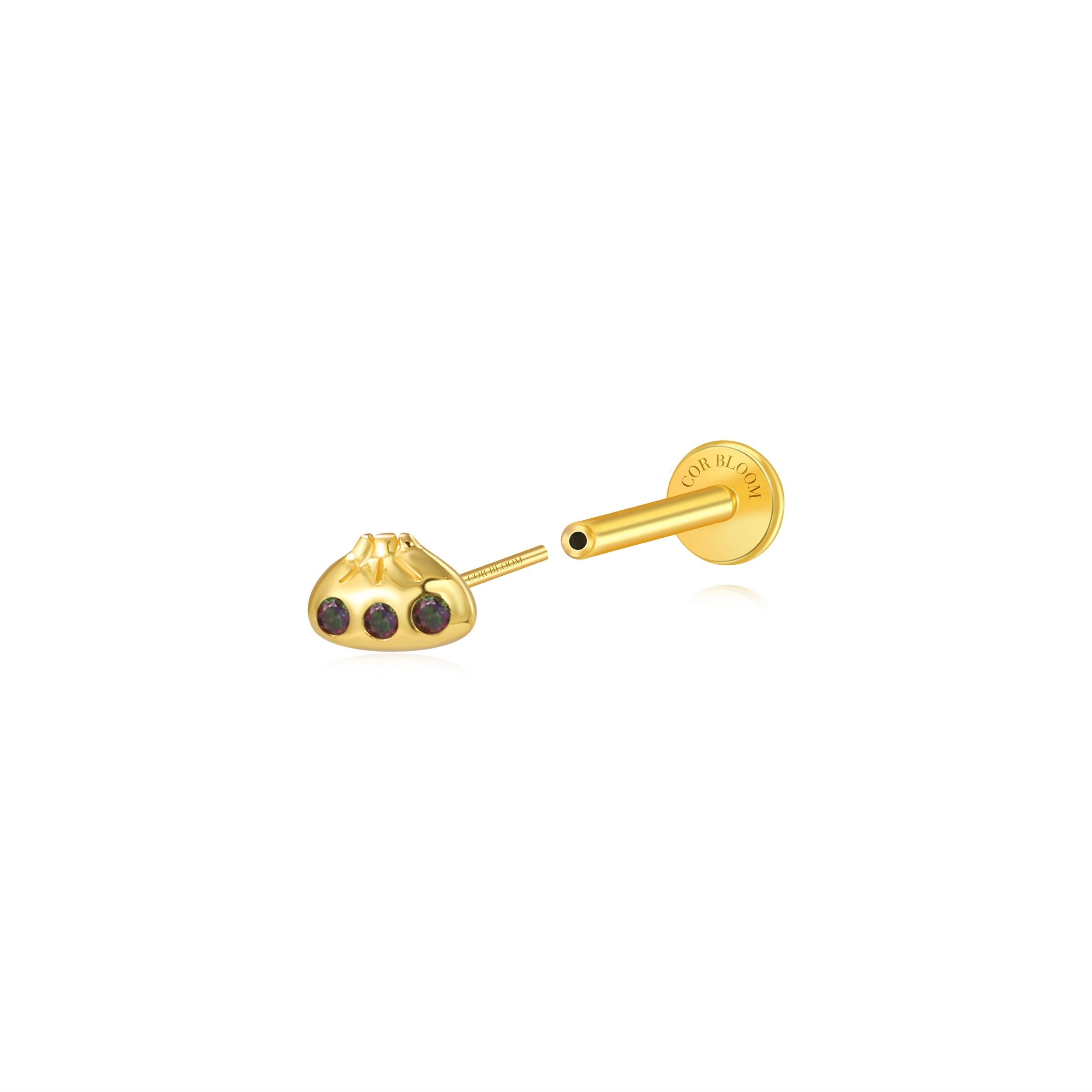 Xiao Long Bao Flat Back Stud - Truffle Flavor - Dark Gems