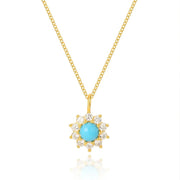Turquoise Sunflower Necklace