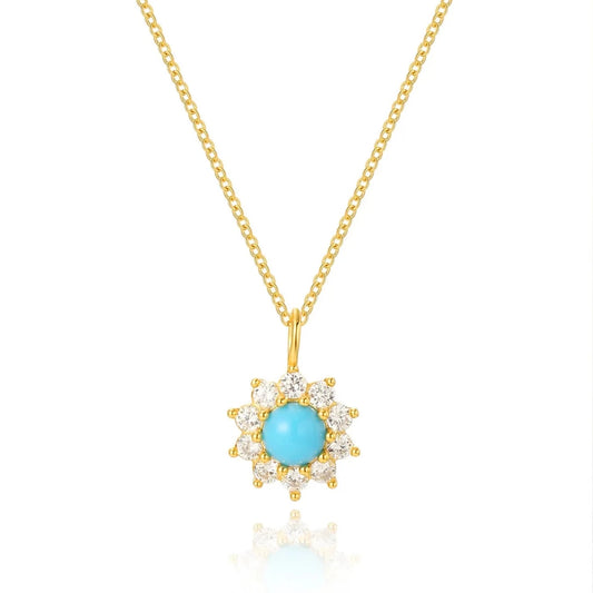 Turquoise Sunflower Necklace