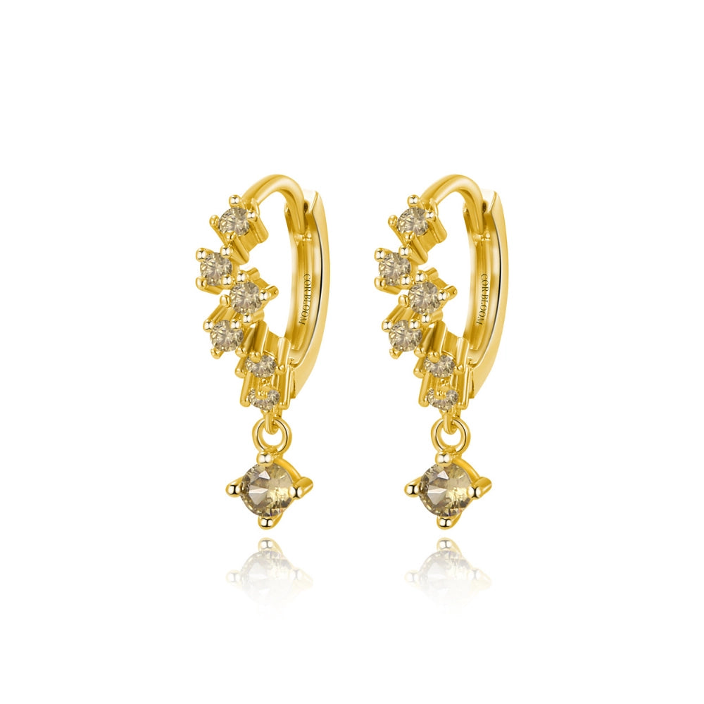 Nia Bling Cluster Hoops - Peridot