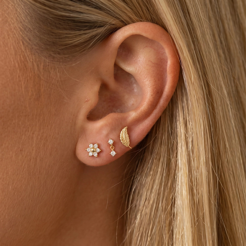 Mini Dangle Duo CZ Flat Back Stud