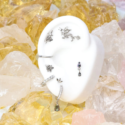 Titanium Solid Trio Marquise Petal Flat Back Stud