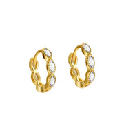 Marquise Inlay Huggies