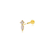 Titanium Eve Mini Marquise Stud - Crystal