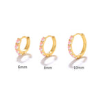 Pink Opal Stone Huggie Earrings