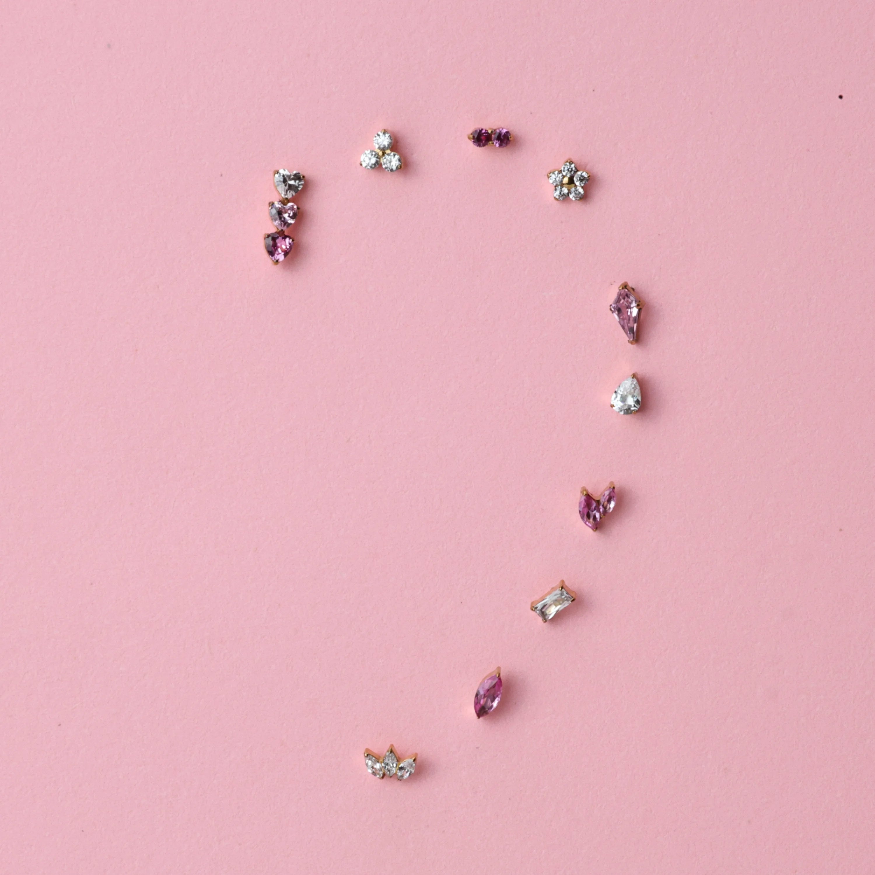 Titanium Apion Diamond Waterdrop Flat Back Stud