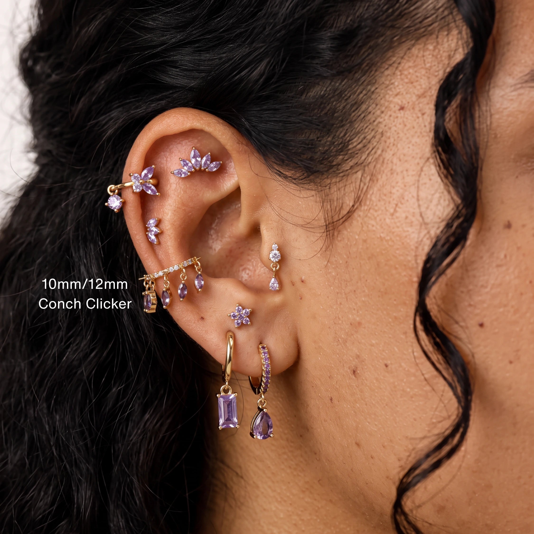 Amethyst Perry Waterdrop Hoop Earrings