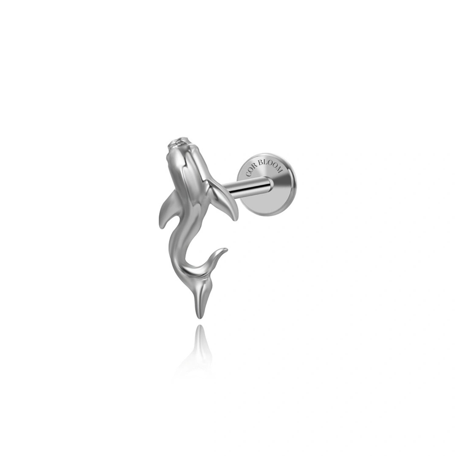 Solid Titanium Little Fish Piercing Stud