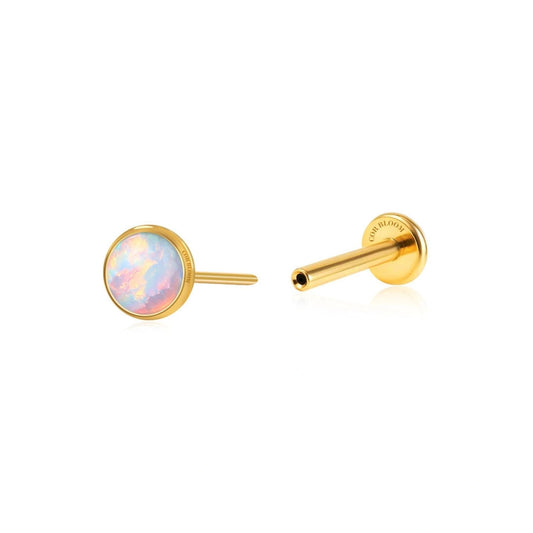 Titanium Cornflower Blue Opal Push Pin Piercing Stud